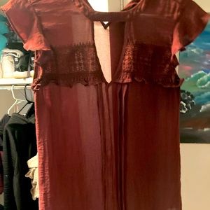 Maroon Dress Top